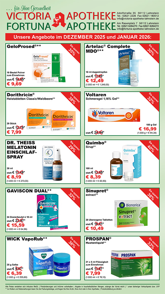 Angebote Dezember 2025 Januar 2026