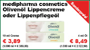 medipharma cosmetics Olivenöl Lippencreme oder Lippenpflegeöl