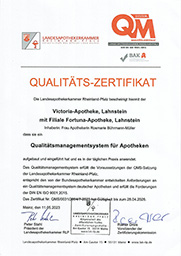 Qualitäts-Zertifikat